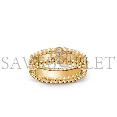 V*N CL*F arpels perlÉe sweet clovers ring - yellow gold, diamond  vcarp6mm00