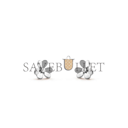 V*N CL*F arpels frivole earrings, mini model - white gold, diamond  vcarp0j600