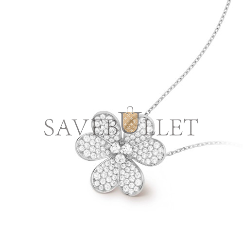 V*N CL*F arpels frivole clip pendant, very large model - white gold, diamond  vcarp6l600