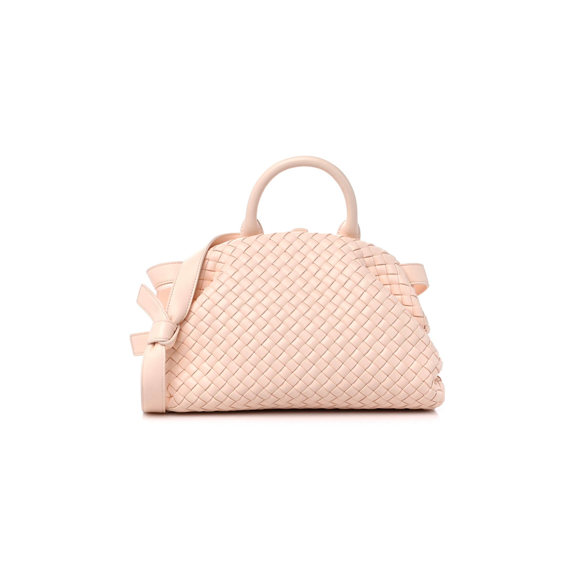 bo*te*ga Ve*ne*ta nappa intrecciato mini top handle shoulder bag flamingo (22*17*8cm)