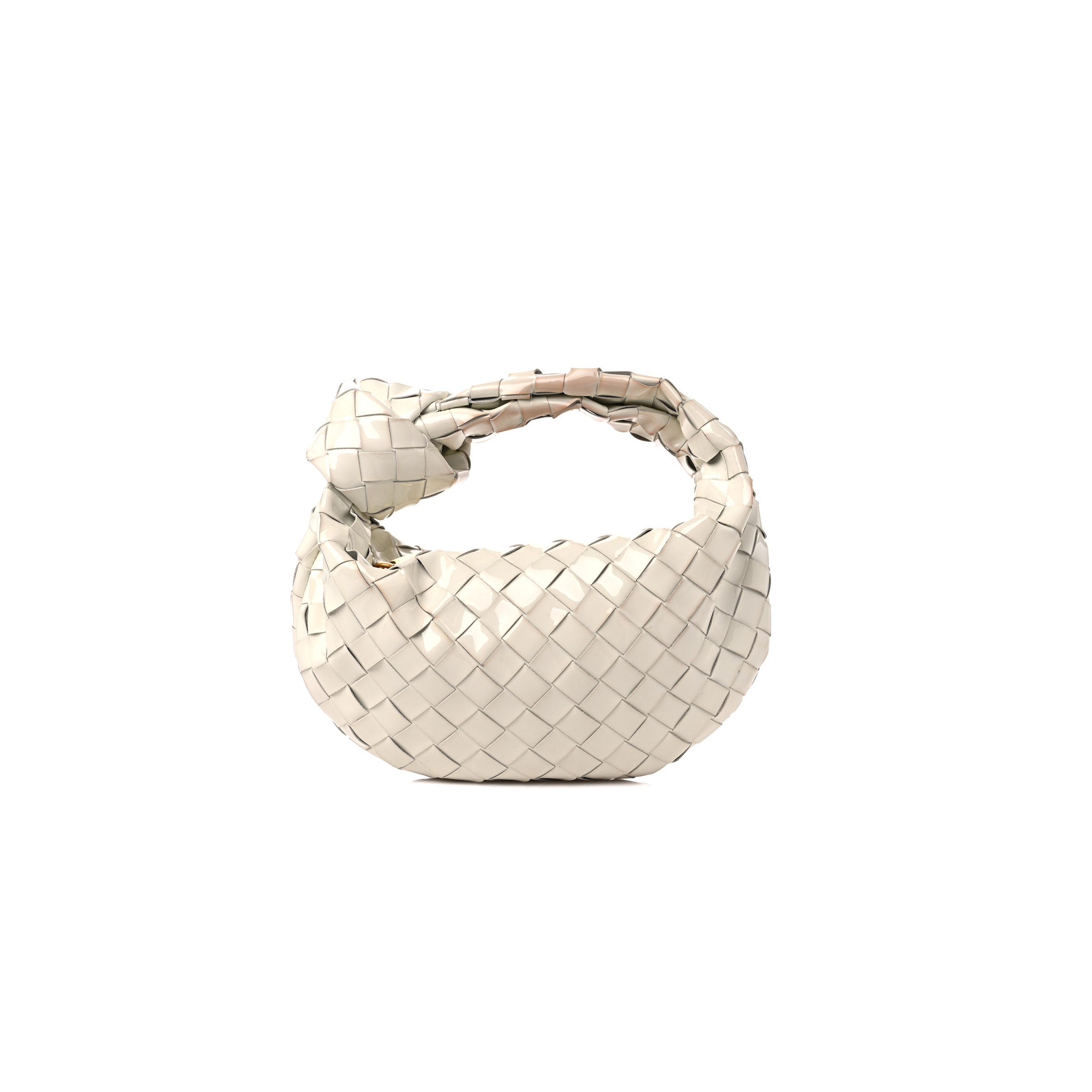 bo*te*ga Ve*ne*ta patent nappa intrecciato mini jodie white (24*12*8cm)