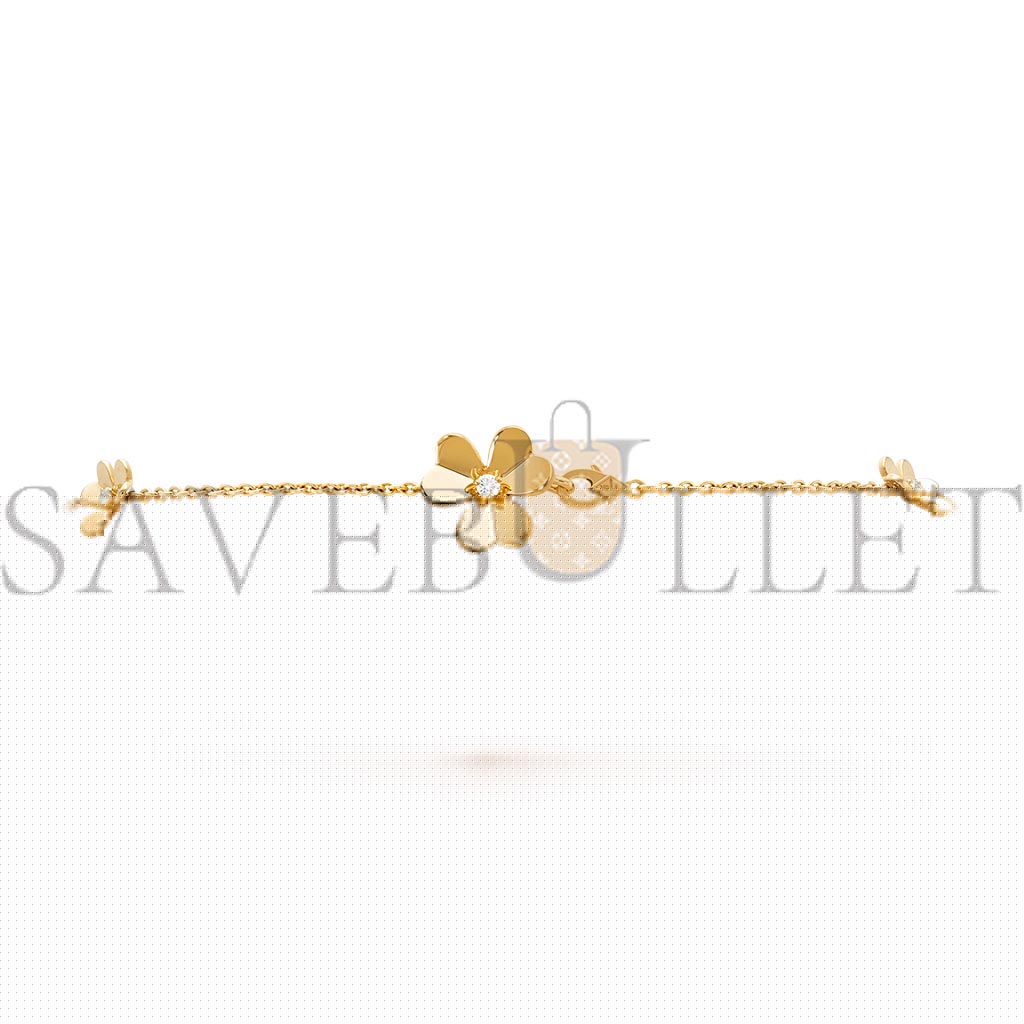 V*N CL*F arpels frivole necklace, 9 flowers - yellow gold, diamond  vcard31500
