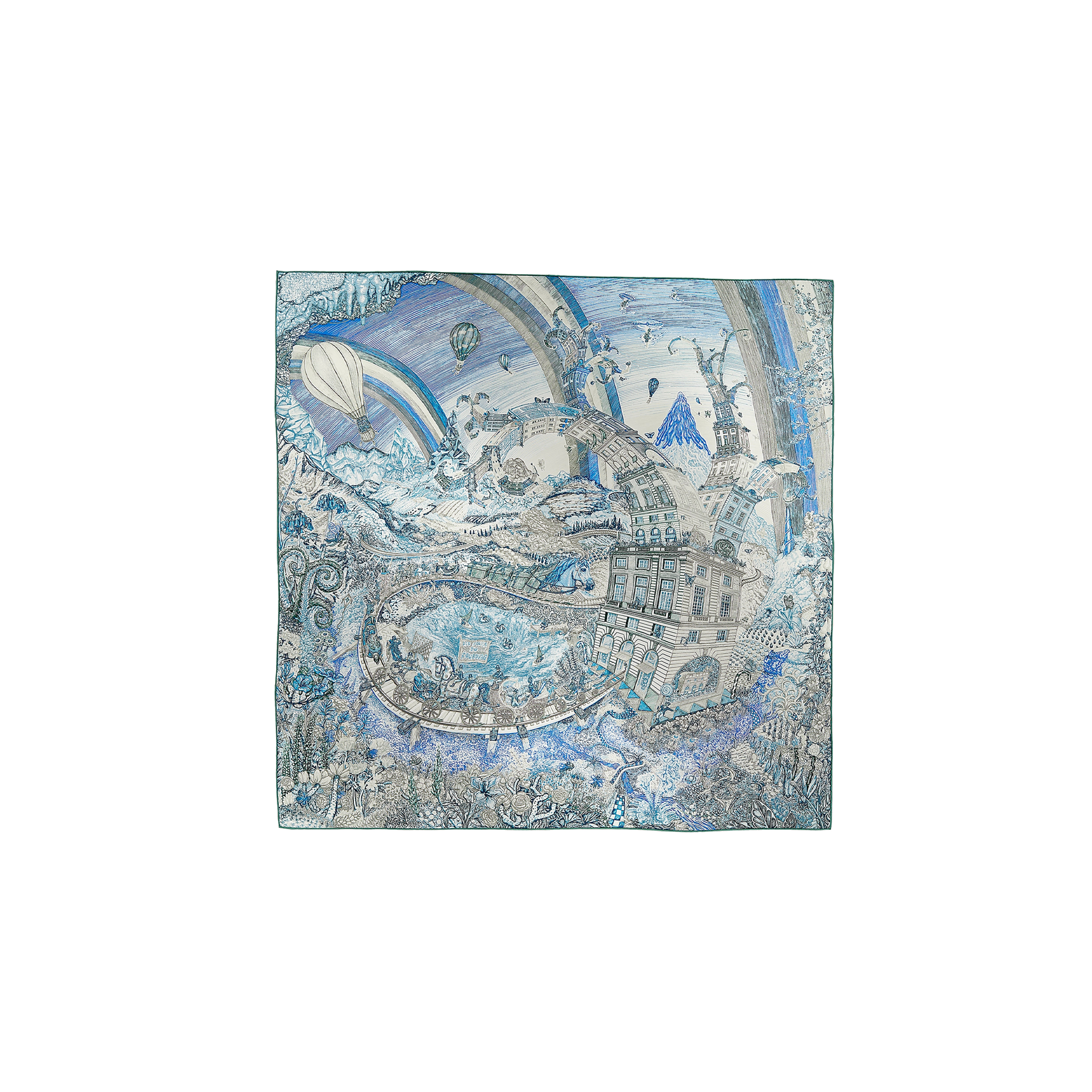 HERMÈS LES FOLIES DU FAUBOURG SCARF 90 H004147S (88*88)