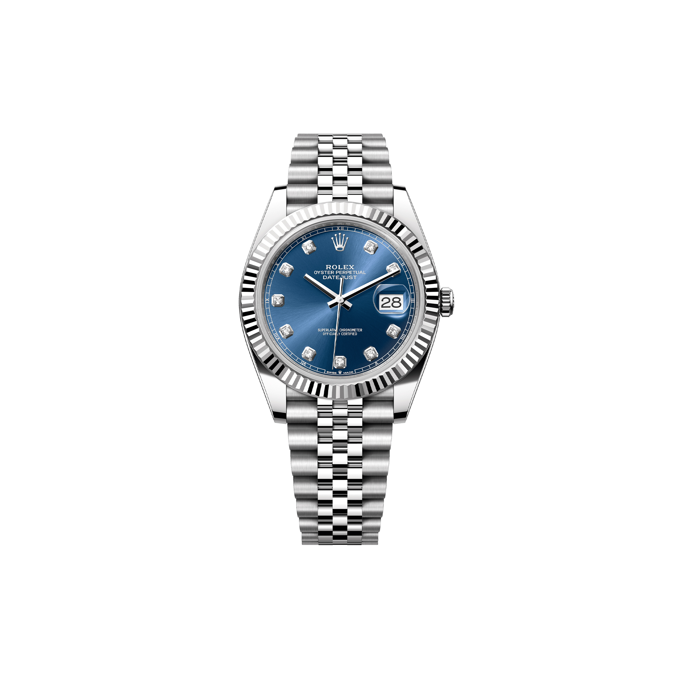 R*l*x datejust 41 oyster, 41 mm, oystersteel and white gold watch 126334