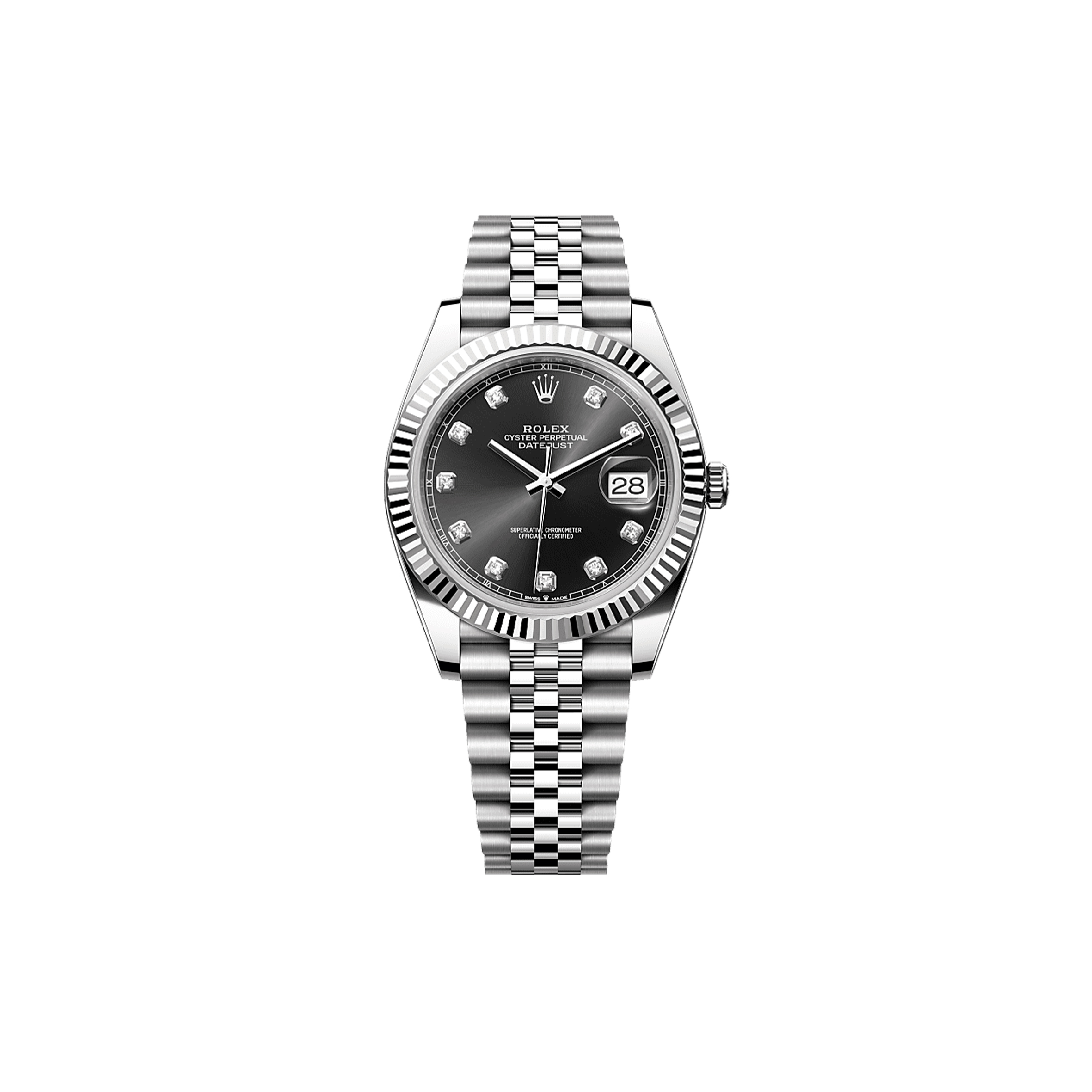 R*l*x datejust 41 oyster, 41 mm, oystersteel and white gold watch 126334