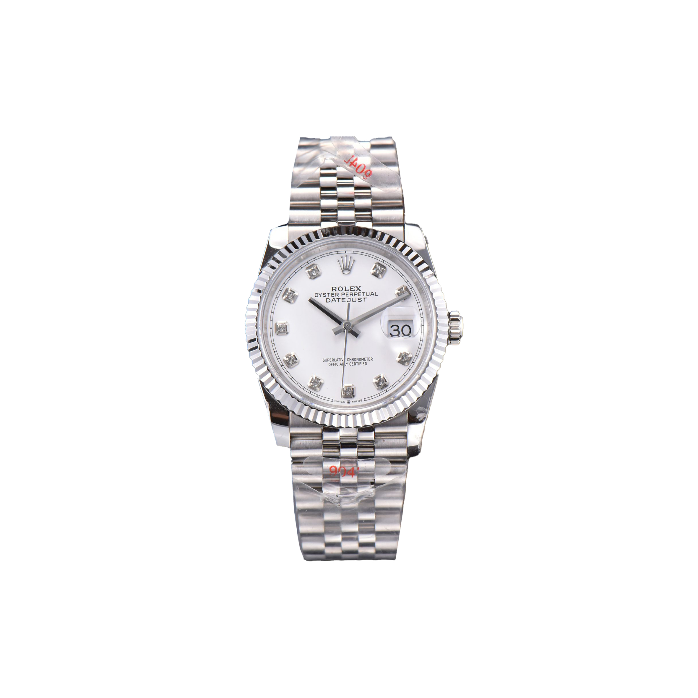 R*l*x datejust gmf white dial diamond marker jubilee bracelet watch 126334