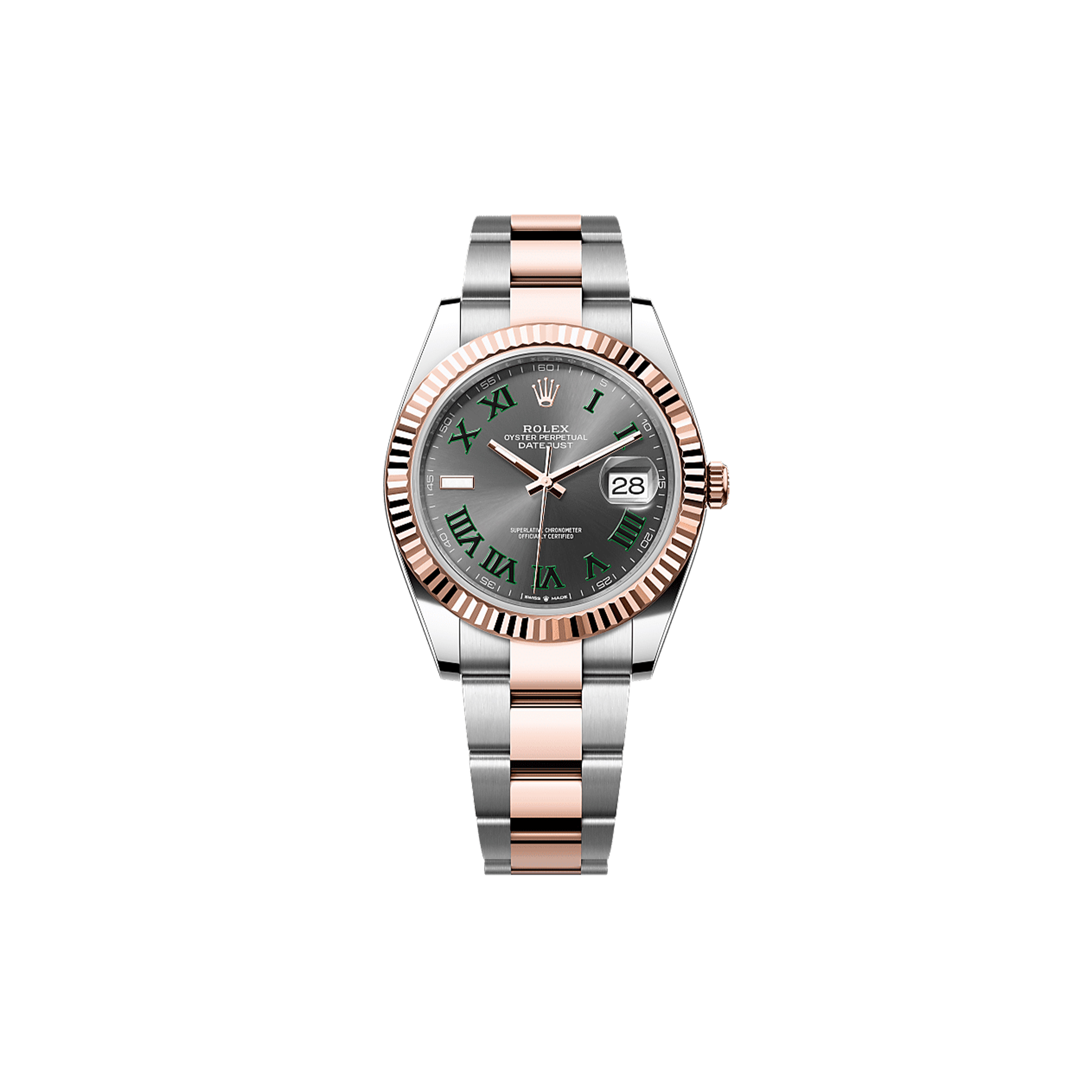 R*l*x datejust 41 oyster, 41 mm, oystersteel and everose gold watch 126331