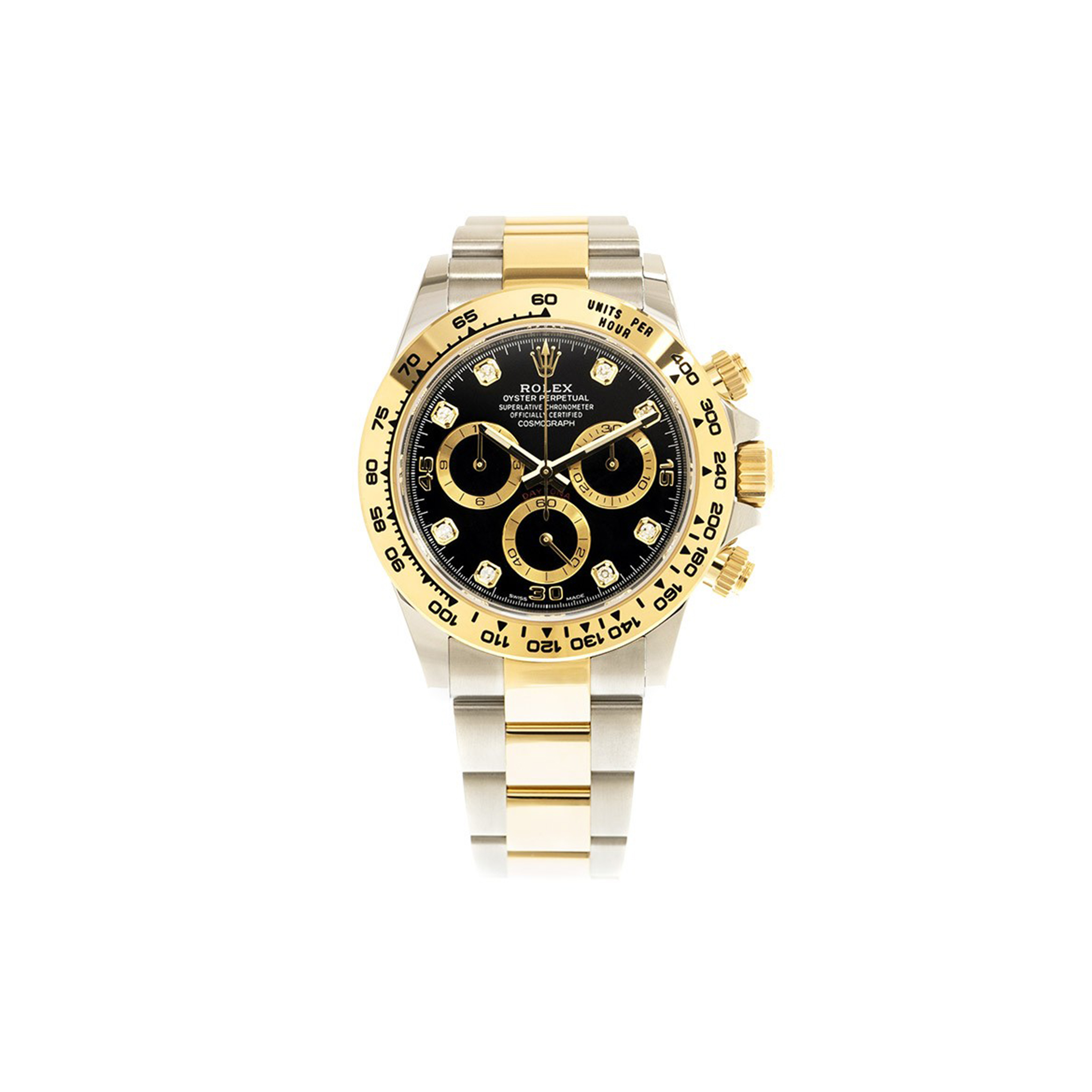 R*l*x daytona diamond-encrusted bright black dial watch 116503-0011