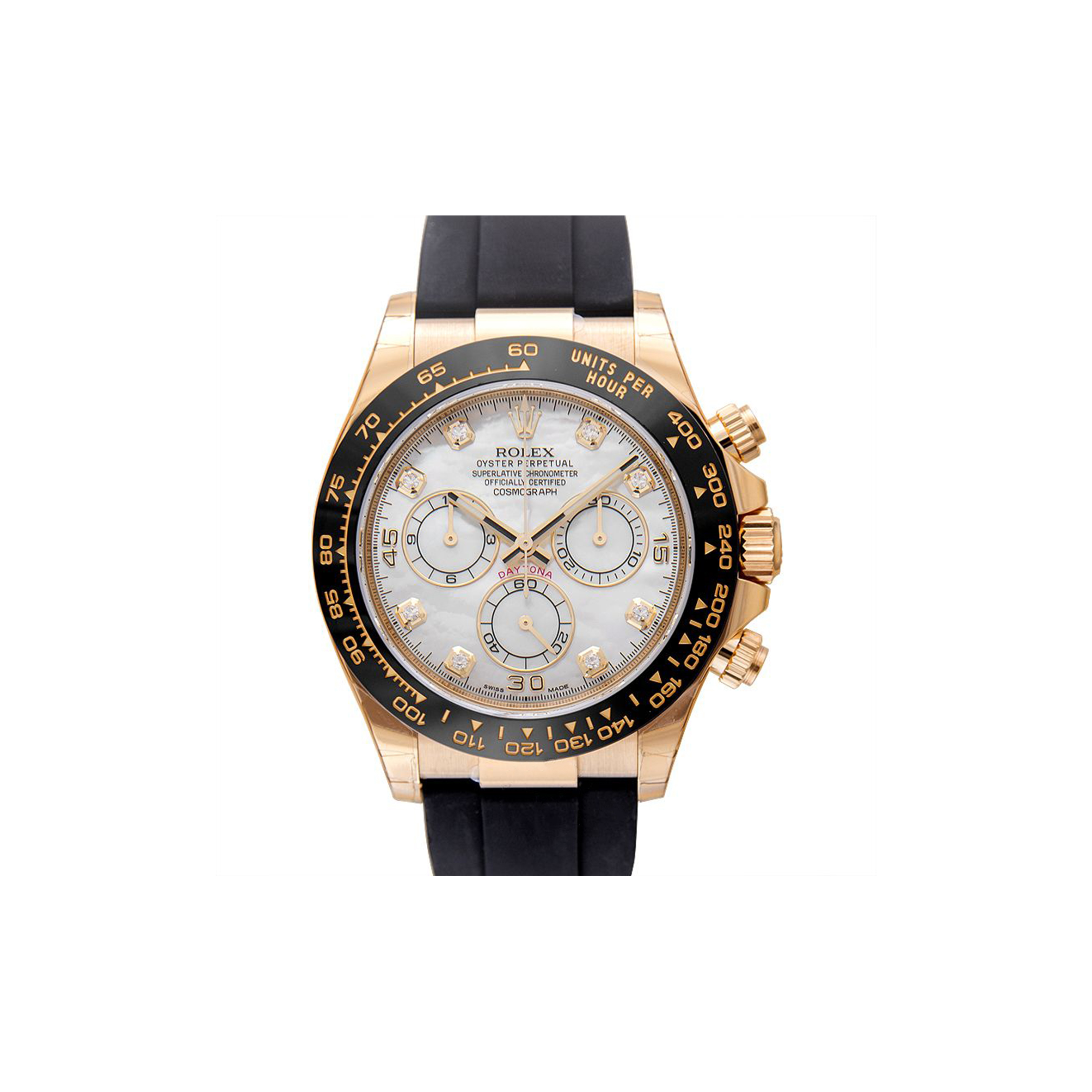 R*l*x daytona 18ct yellow gold mother of pearl dial diamonds 40mm watch 116518ln