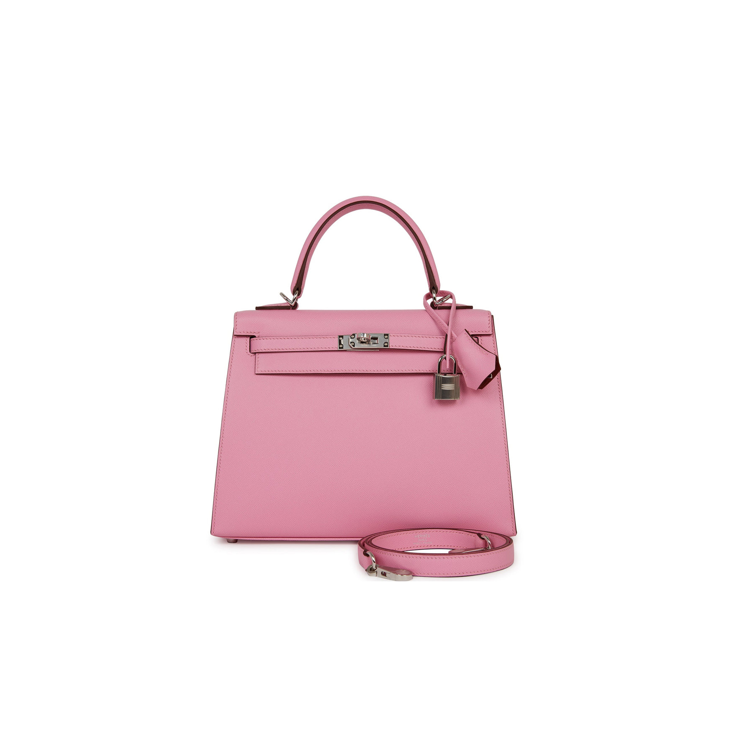 H**mes kelly sellier 25 pink verso madame palladium hardware (25*17*7cm)