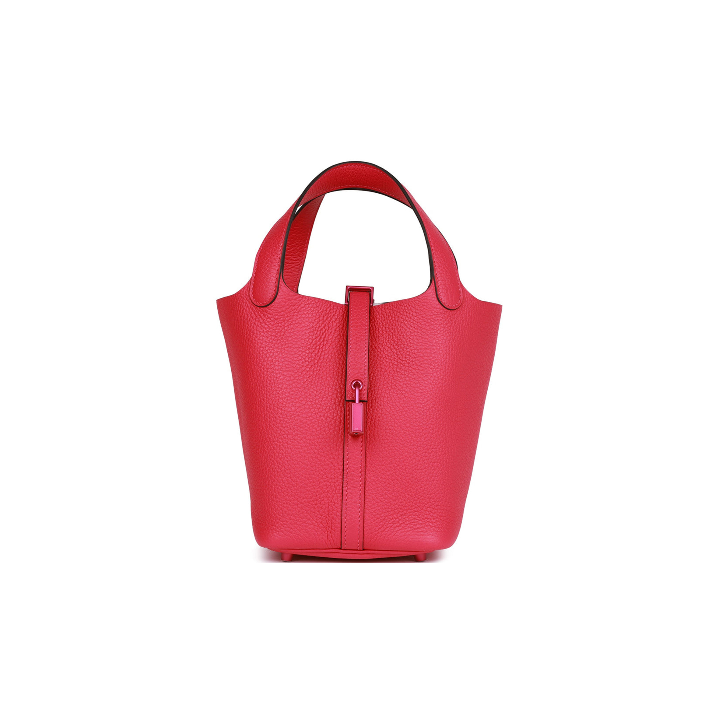 H**mes monochrome picotin 18 rose mexico clemence pink hardware (18*12*19cm)