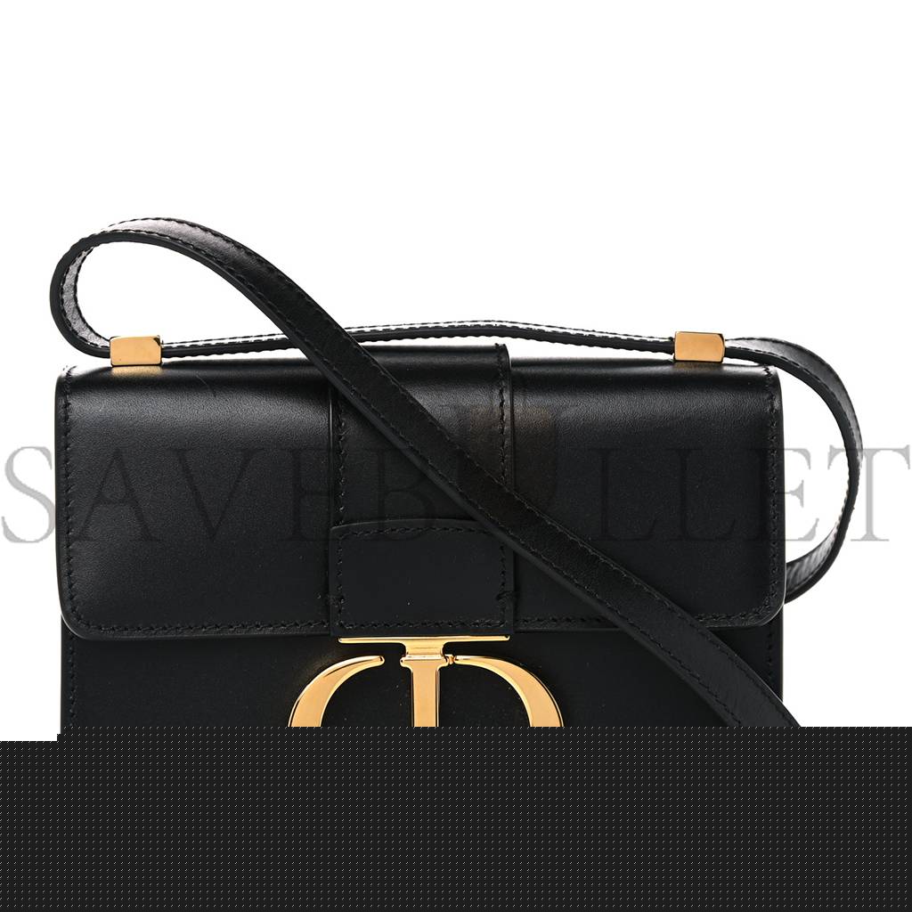 D*or smooth calfskin micro 30 montaigne flap bag black (15*11*4.4cm)