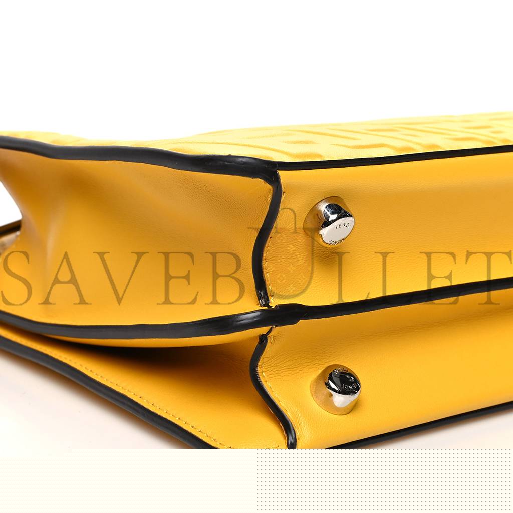 F**di x sarah coleman nappa ff fish eye embossed mini peekaboo i see u satchel mimosa (25*20*10cm)