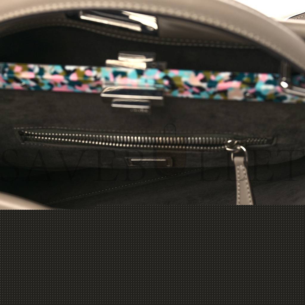 F**di vitello seta plexiglass granite large peekaboo iconic satchel tortora (40*29*17cm)